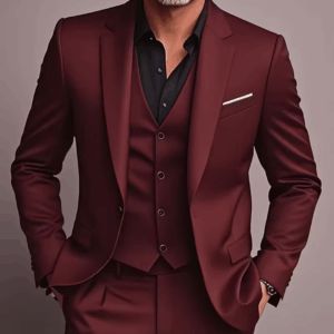 Elegant Men's 3pcs Suit- Slim Fit Tuxedo Set